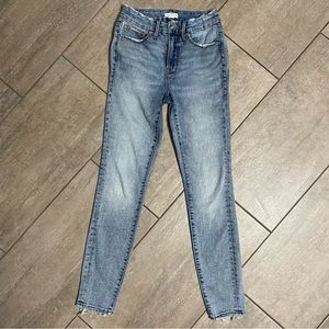 Good American Good Legs Destroyed Hem Light Wash High Waist Skinny Jean Size 26